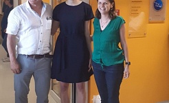 Phd Defense of Pia Sommerkamp (middle) with her supervisors Andreas Trumpp and Nina Cabezas-Wallscheid
