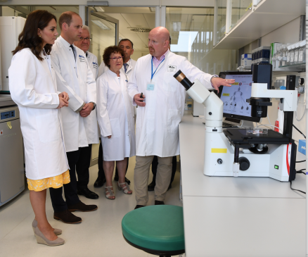 Prince William and his wife, Duchess Catherine, visited the HI-STEM laboratory on July 20, 2017