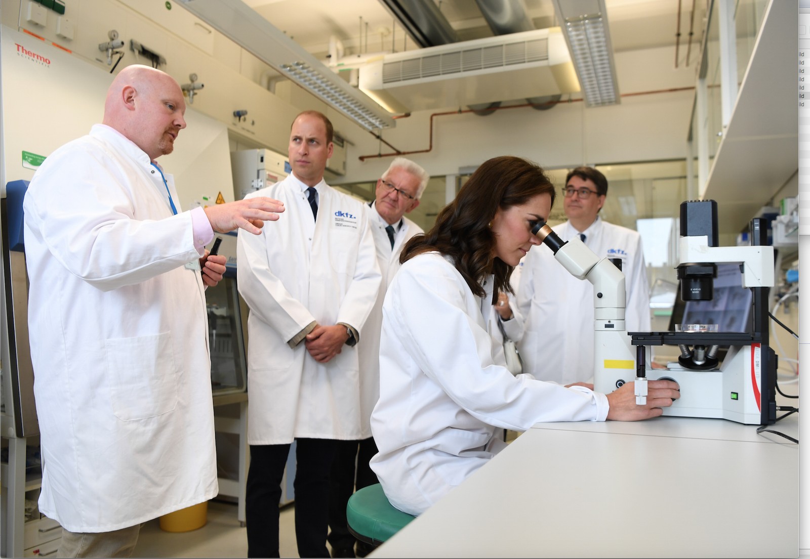 Prince William and Duchess Catherine during their visit of the HI-STEM labs in 2017